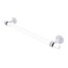 Allied Brass PB-41G-18 Pacific Beach Collection 18 Inch Groovy Accents Towel Bar, Matte White view 1