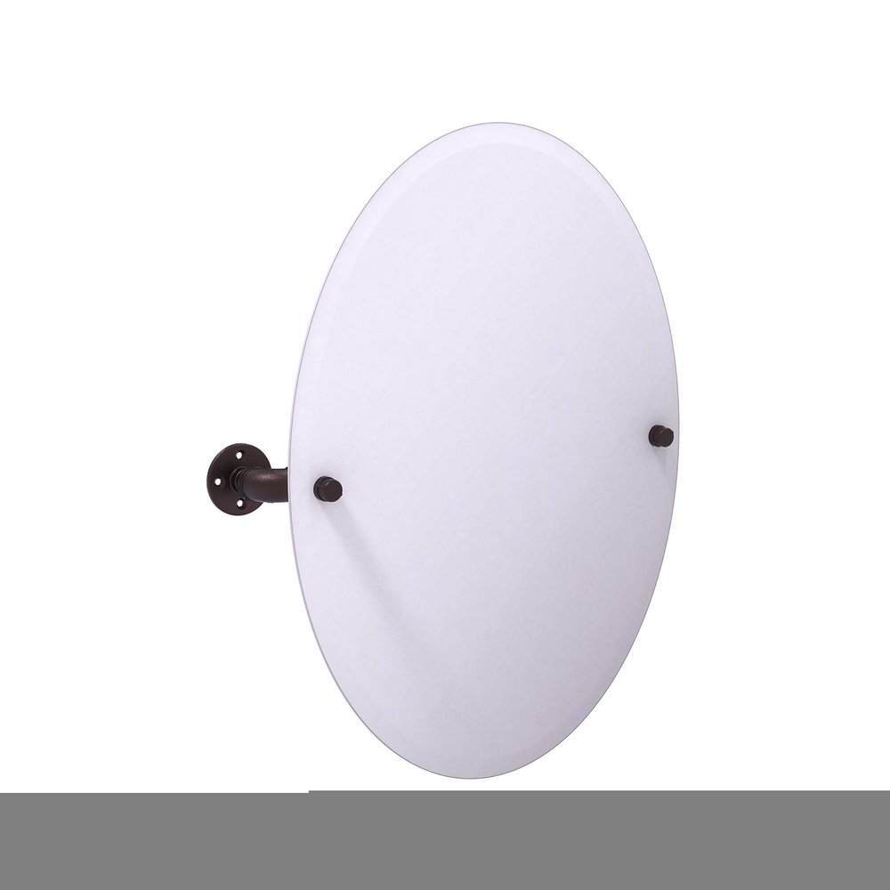 Allied Brass Pipeline Collection Frameless Oval Mounted Tilt Wall Mirror, Antique Bronze