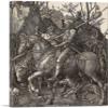 ARTCANVAS Knight, Death and the Devil Canvas Art Print Stretched Framed Painting Picture Poster Giclee Wall Decor by Albrecht Durer - 40" x 26" (0.75" Deep) view 1