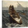 ARTCANVAS Fog Warning 1885 Canvas Art Print Stretched Framed Painting Picture Poster Giclee Wall Decor by Winslow Homer - 40" x 26" (0.75" Deep) view 1