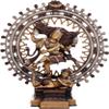 Exotic India Shiva as Nataraja - Brass Sculpture - Color Alluring Silver Brown Gold Color view 1