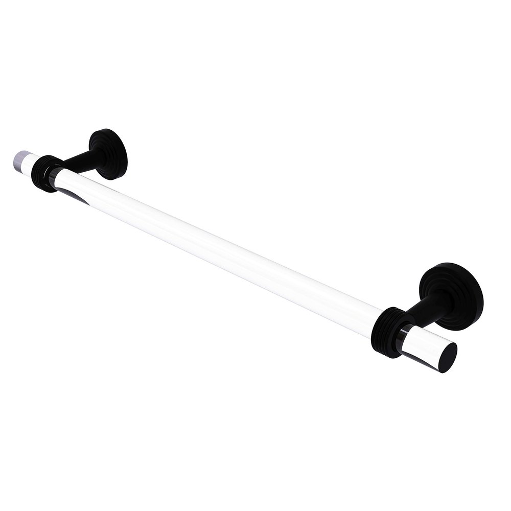 Allied Brass PB-41G-18 Pacific Beach Collection 18 Inch Groovy Accents Towel Bar, Matte Black