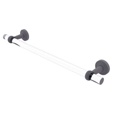 Allied Brass PB-41T-24 Pacific Beach Collection 24 Inch Twisted Accents Towel Bar, Matte Gray