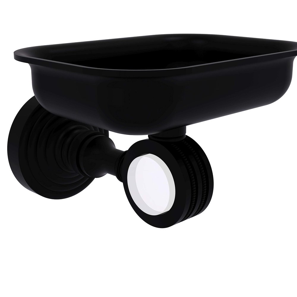 Allied Brass PG-32D Pacific Grove Collection Wall Mounted Holder with Dotted Accents Soap Dish, Matte Black