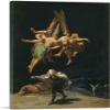 ARTCANVAS The Witches Flight 1798 Canvas Art Print Stretched Framed Painting Picture Poster Giclee Wall Decor by Francisco De Goya - 40" x 26" (0.75" Deep) view 1