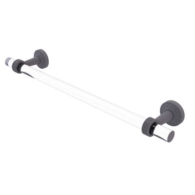 Allied Brass PB-41G-18 Pacific Beach Collection 18 Inch Groovy Accents Towel Bar, Matte Gray