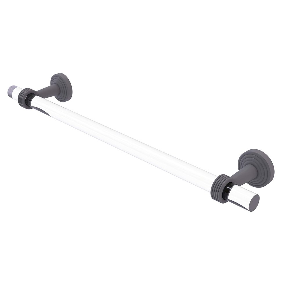 Allied Brass PB-41G-18 Pacific Beach Collection 18 Inch Groovy Accents Towel Bar, Matte Gray