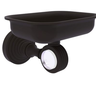 Allied Brass PG-32G Pacific Grove Collection Wall Mounted Holder with Groovy Accents Soap Dish, Oil Rubbed Bronze