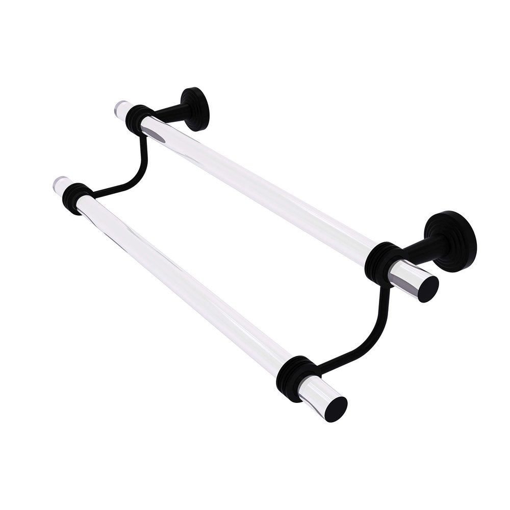 Allied Brass PB-72D-36 Pacific Beach Collection 36 Inch Double Dotted Accents Towel Bar, Matte Black