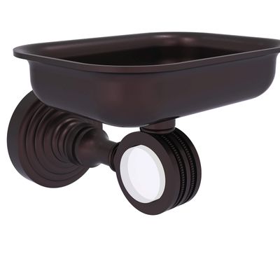 Allied Brass PG-32D Pacific Grove Collection Wall Mounted Holder with Dotted Accents Soap Dish, Antique Bronze