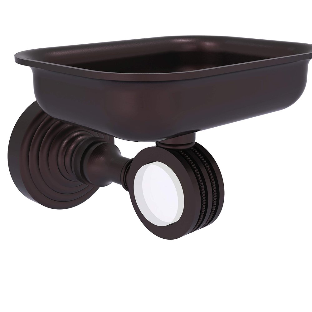Allied Brass PG-32D Pacific Grove Collection Wall Mounted Holder with Dotted Accents Soap Dish, Antique Bronze