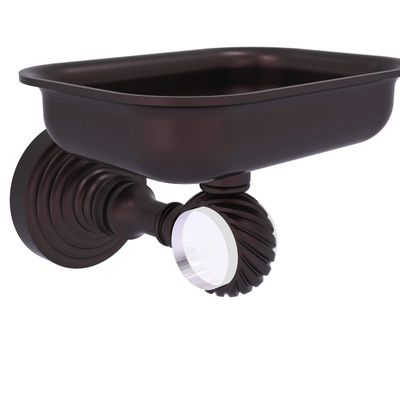 Allied Brass PG-32T Pacific Grove Collection Wall Mounted Holder with Twisted Accents Soap Dish, Antique Bronze