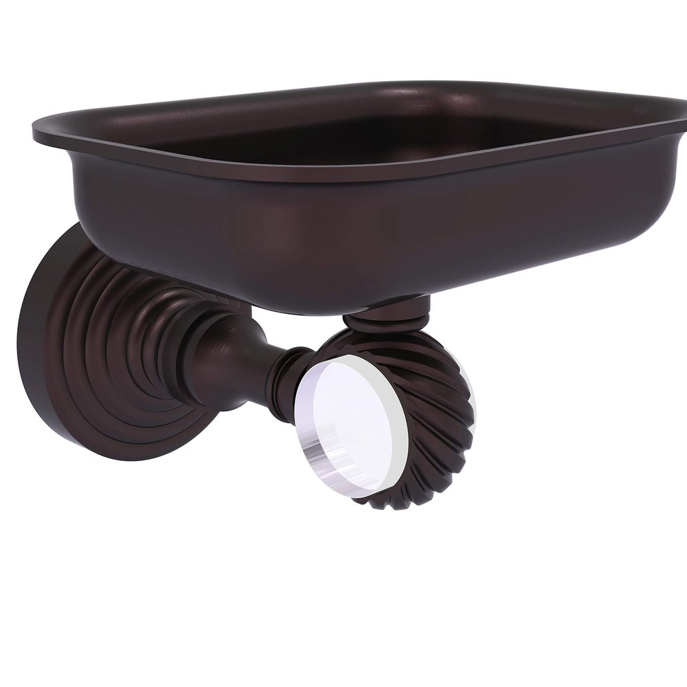 Allied Brass PG-32T Pacific Grove Collection Wall Mounted Holder with Twisted Accents Soap Dish, Antique Bronze