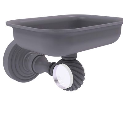 Allied Brass PG-32T Pacific Grove Collection Wall Mounted Holder with Twisted Accents Soap Dish, Matte Gray