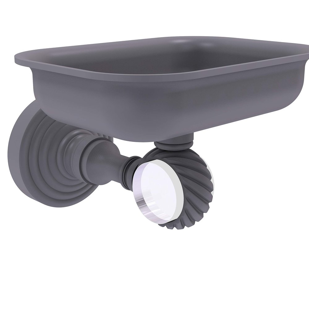 Allied Brass PG-32T Pacific Grove Collection Wall Mounted Holder with Twisted Accents Soap Dish, Matte Gray
