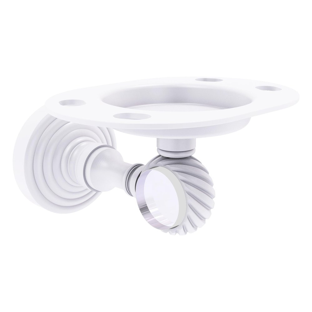 Allied Brass PG-26T-WHM Pacific Grove Collection Tumbler and Toothbrush Holder with Twisted Accents, Matte White