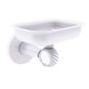 Allied Brass CV-32T Clearview Collection Wall Mounted Holder with Twisted Accents Soap Dish, Matte White view 1