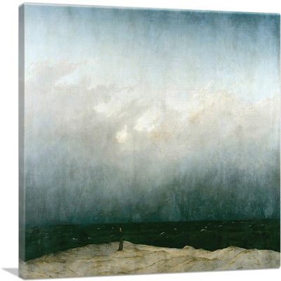 ARTCANVAS Monk By Sea 1808 Canvas Art Print Stretched Framed Painting Picture Poster Giclee Wall Decor by Caspar David Friedrich - 40" x 26" (0.75" Deep)