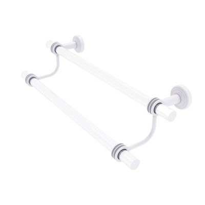 Allied Brass PB-72D-18 Pacific Beach Collection 18 Inch Double Dotted Accents Towel Bar, Matte White