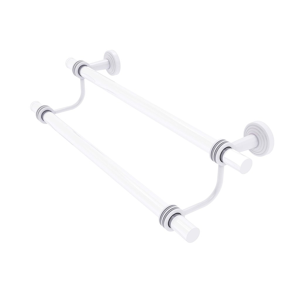 Allied Brass PB-72D-18 Pacific Beach Collection 18 Inch Double Dotted Accents Towel Bar, Matte White