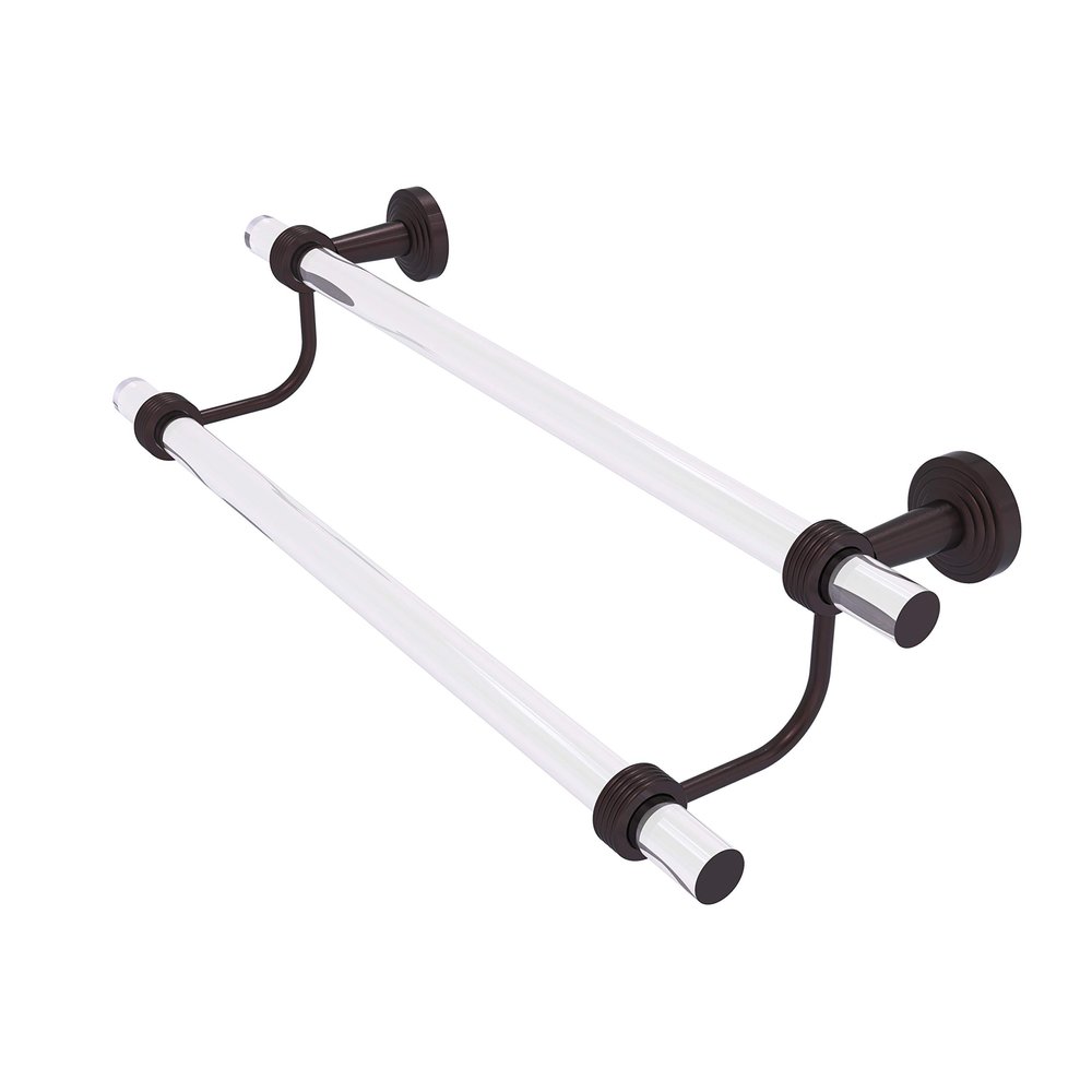 Allied Brass PB-72G-24 Pacific Beach Collection 24 Inch Double Groovy Accents Towel Bar, Antique Bronze