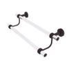 Allied Brass PB-72G-24 Pacific Beach Collection 24 Inch Double Groovy Accents Towel Bar, Antique Bronze view 1