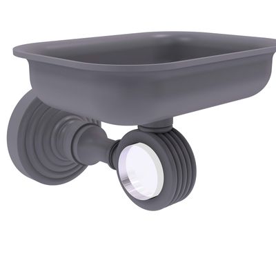 Allied Brass PG-32G Pacific Grove Collection Wall Mounted Holder with Groovy Accents Soap Dish, Matte Gray