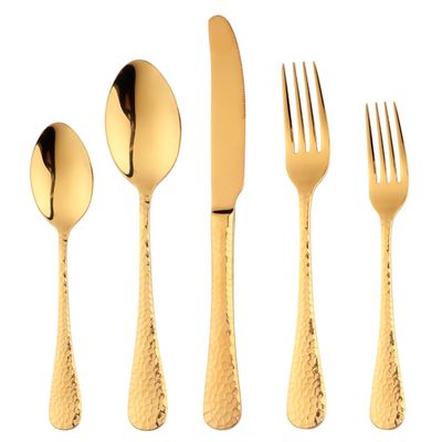 20-Piece Gold Plated-Flatware Silverware Set, Bisda Stainless Steel Cutlery Sets, Multipurpose Use for Home, Kitchen, Restaurant, Hotel Tableware Utensil Service for 4