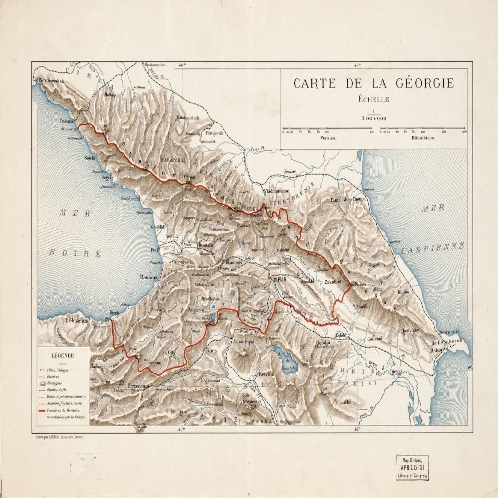 18" x 24" 1920 Map Of Georgia Echelle