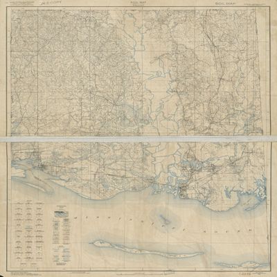 18" x 24" 1927 Soil Map Of Jackson County Mississippi