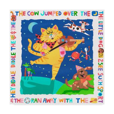 Trademark Fine Art The Cow Jumped Over The Moon by Cheryl Piperberg, 18x18-Inch