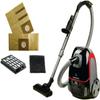OVENTE Canister Upright Vacuum Cleaner with 1400W Powerful Suction, Telescoping Wand and Automatic Cord Rewind, Lightweight Cleaning Machine for Hard Floors and Carpets, Black ST1600B + ACPST16041 view 1
