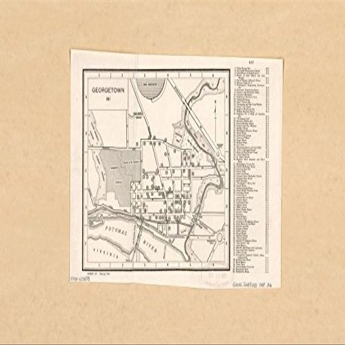 16" x 24" 1937 Map Of Georgetown Washington District Of Columbia