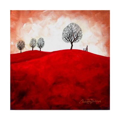 Trademark Fine Art Walking The Dog in Red Hills by Cherie Roe Dirksen, 18x18-Inch