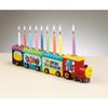 11.5" Red and Yellow Hand Painted Chanukah Express Menorah view 3