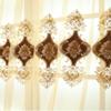 pureaqu Elegant European Style Sheer Curtain Panels for Bedroom/Living Room Embroidered Coffee Brown Floral Semi Sheer Voile Drapes Fabric Window Treatment Rod Pocket 1 Panel W52 x H96 Inch view 4