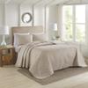 510 DESIGN Oakley Reversible Quilt Set-Luxe Stitching Design All Season, Lightweight Coverlet Bedspread Bedding, Matching Shams, Oversized King/Cal King(120"x118"), Medallion Khaki 3 Piece view 1