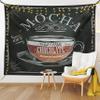 Lunarable Coffee Tapestry King Size, Mocha Cup Hot Chocolate Espresso Old Fashioned Italian Chalkboard Design, Wall Hanging Bedspread Bed Cover Wall Decor, King Size, Grey Black view 1