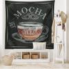 Lunarable Coffee Tapestry King Size, Mocha Cup Hot Chocolate Espresso Old Fashioned Italian Chalkboard Design, Wall Hanging Bedspread Bed Cover Wall Decor, King Size, Grey Black view 2