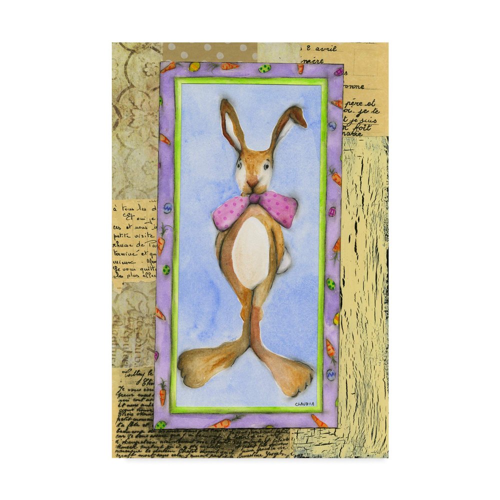 Trademark Fine Art Antique Easter Bunny by Claudia Interrante, 16x24-Inch