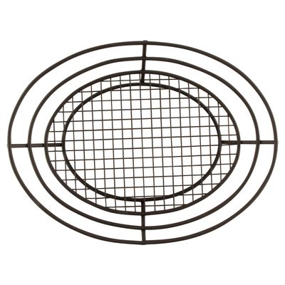 12.5" x 9.25" Black Oval Basket with Raised Grid Base, Clipper Mill by GET 4-38848 (Qty,1)