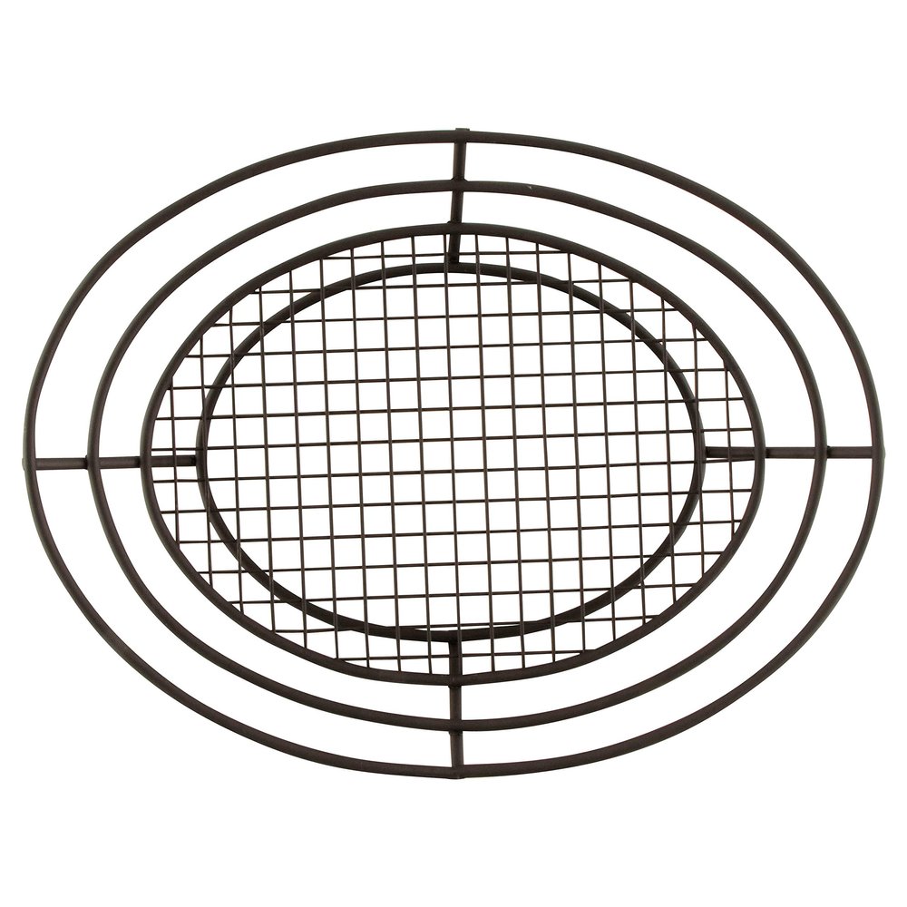 12.5" x 9.25" Black Oval Basket with Raised Grid Base, Clipper Mill by GET 4-38848 (Qty,1)