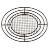 12.5" x 9.25" Black Oval Basket with Raised Grid Base, Clipper Mill by GET 4-38848 (Qty,1) view 1