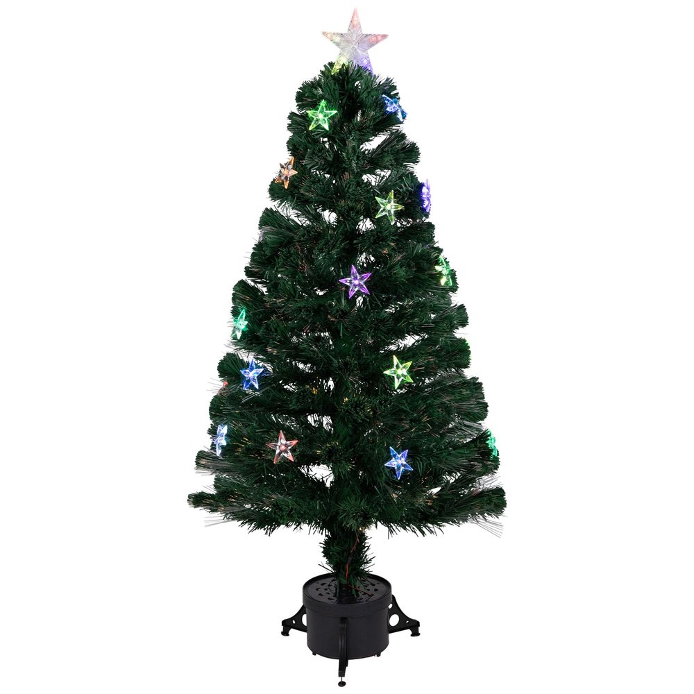 Northlight 3' Pre-Lit Fiber Optic Artificial Christmas Tree with Stars, Green