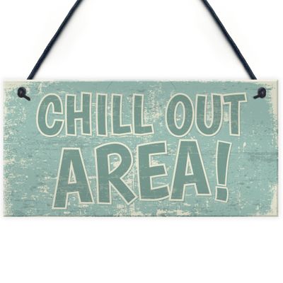 RED OCEAN Chill Out Area Hot Tub Man Cave Shed Summer House Shed Garden Hanging Wall Sign Plaque