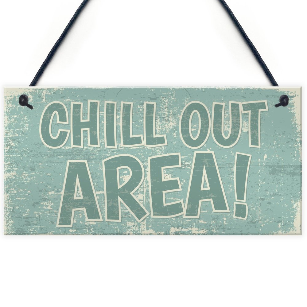 RED OCEAN Chill Out Area Hot Tub Man Cave Shed Summer House Shed Garden Hanging Wall Sign Plaque