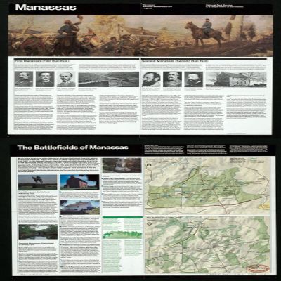 12" x 24" 1989 Map Of Virginia Manassas National Battlefield Park