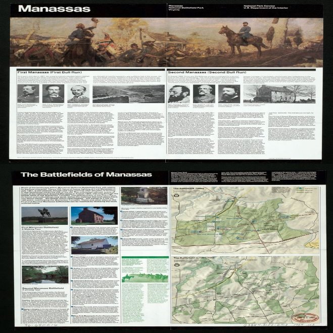 12" x 24" 1989 Map Of Virginia Manassas National Battlefield Park