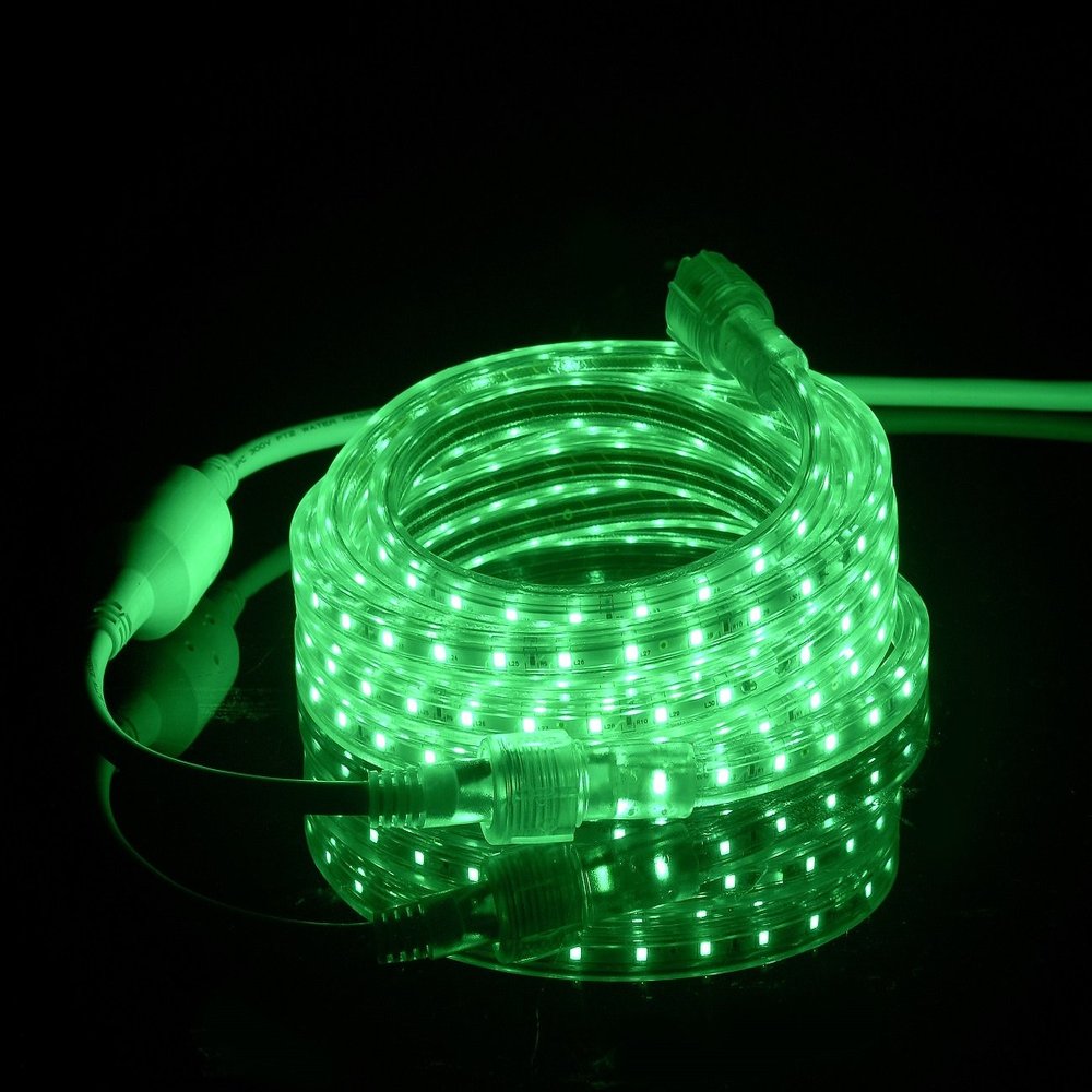 CBconcept 30 Feet 120 Volt LED SMD3528 Flexible Flat LED Strip Rope Light - [Christmas Lighting, Indoor/Outdoor Rope Lighting, Ceiling Light, Kitchen Lighting] [Dimmable] (Green.)