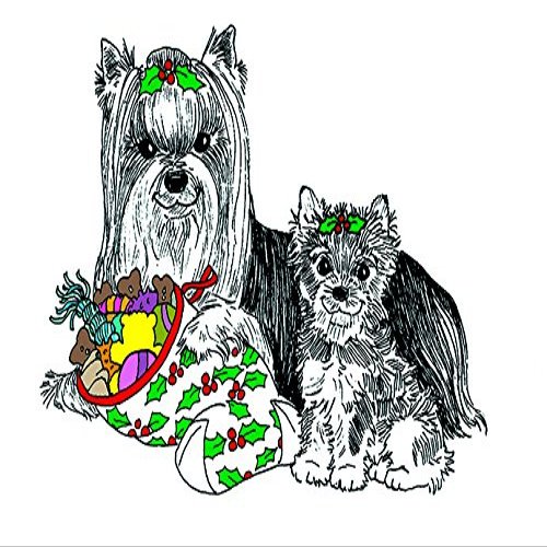 (5 Pack) Yorkshire Terrier Christmas Card (Inside Reads: Merry Christmas!)